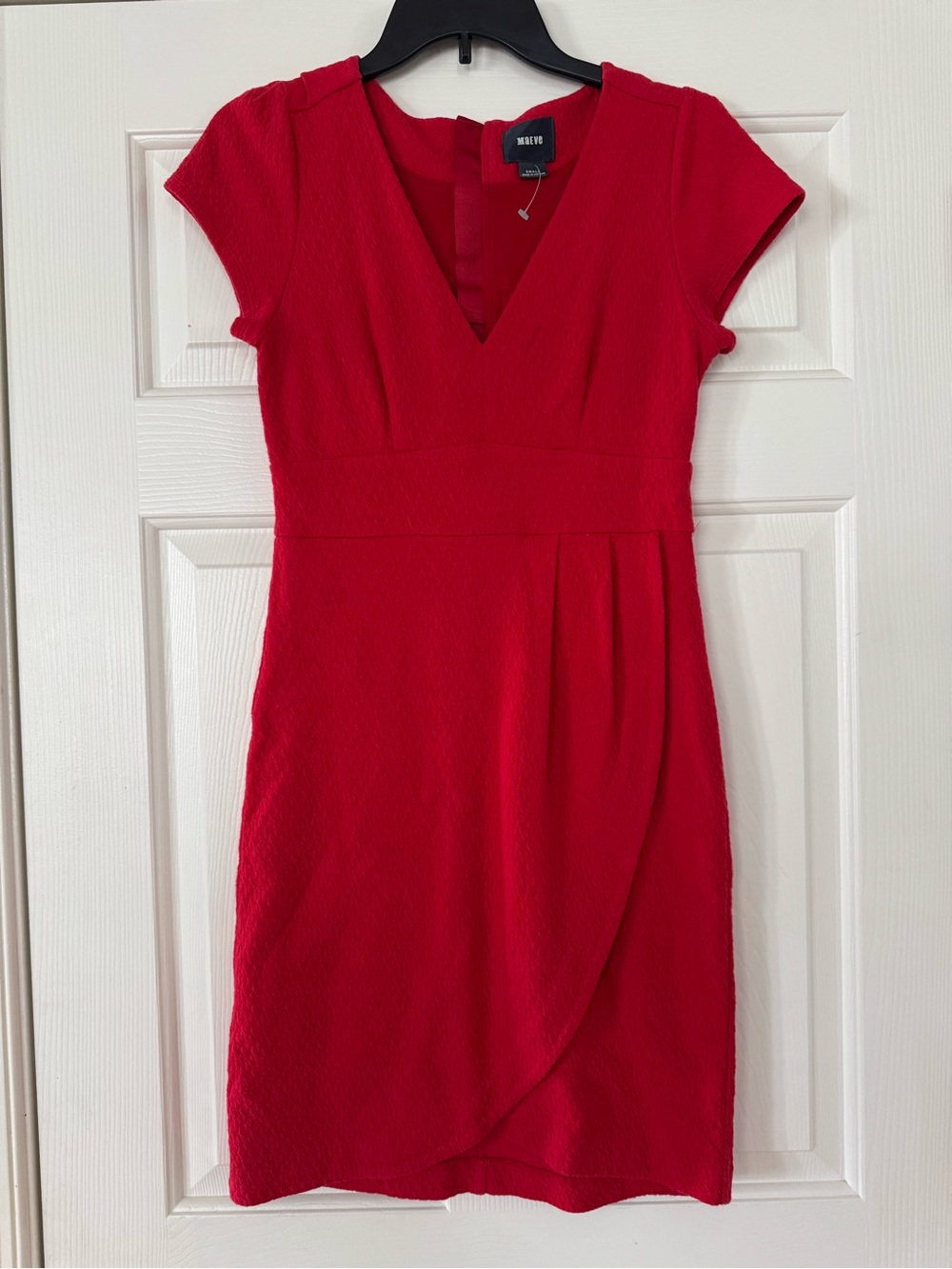 Maeve by Anthropologie Red V-Neck Cap Sleeve Tulip dress small